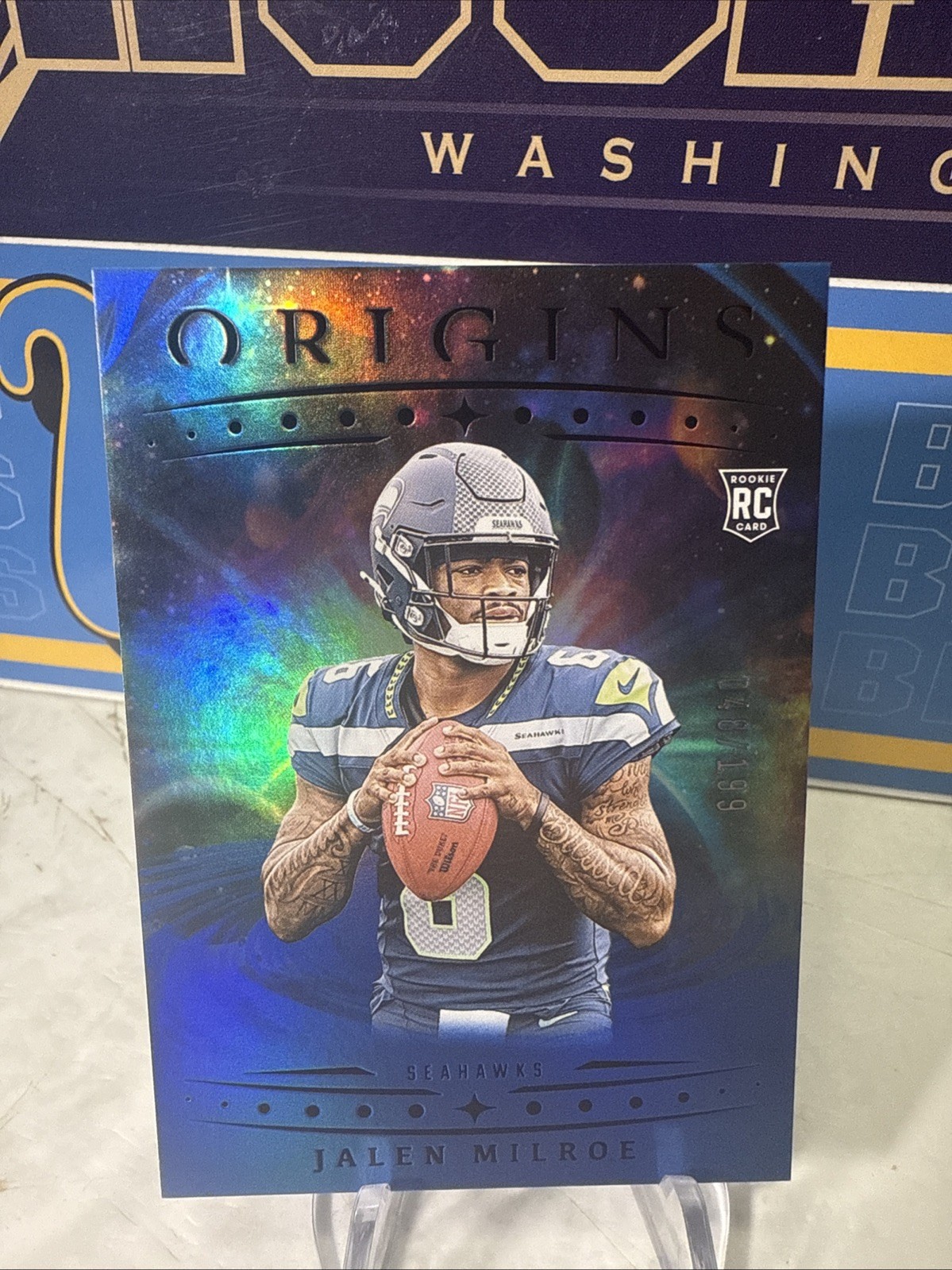 2025 Origins Jalen Milroe (RC) Blue #103 /199 Seattle Seahawks!