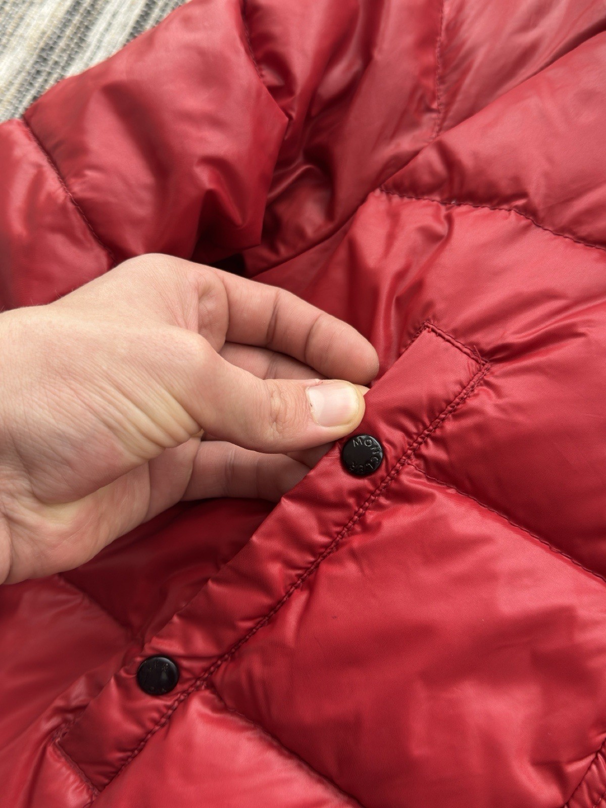 Vintage Moncler Woman’s Alpin Fur Down Bomber Red Jacket Size 1 ( S ) image 9