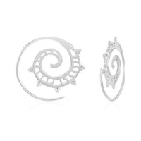 Cavill Silberohrringe 925 Sterling Silber Plattiert Spiral 27Mm Damen