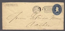 USA 1901 Postal Stationery front of Cover San Francisco to Aachen Germany