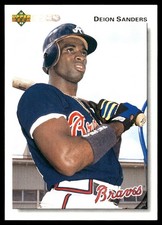 Deion Sanders 1992 Upper Deck #247 Braves MLB READ FREE SHIPPING AutographDen