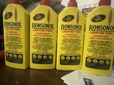 LOT of 4 Ronsonol Best Lighter Fuel 8 OZ Bott...