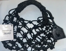 Kurt Geiger Small Macrame Crystal Bag Black