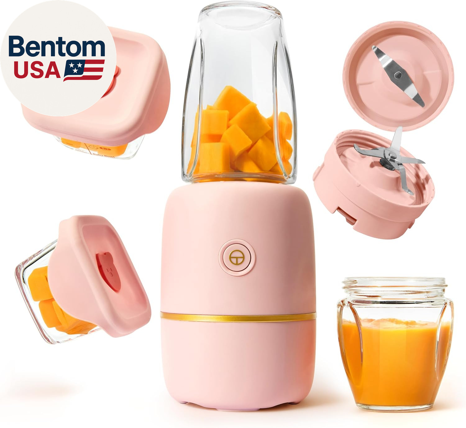 Bubble Blender, Baby Food Maker & Puree Blender with 2 Boros