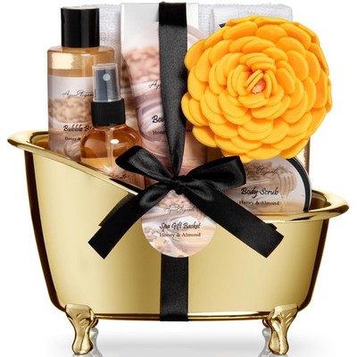 Spa Gift Basket - Luxury Bath Set with Body Wash, Bubble Bath, Lotion, Salts,...