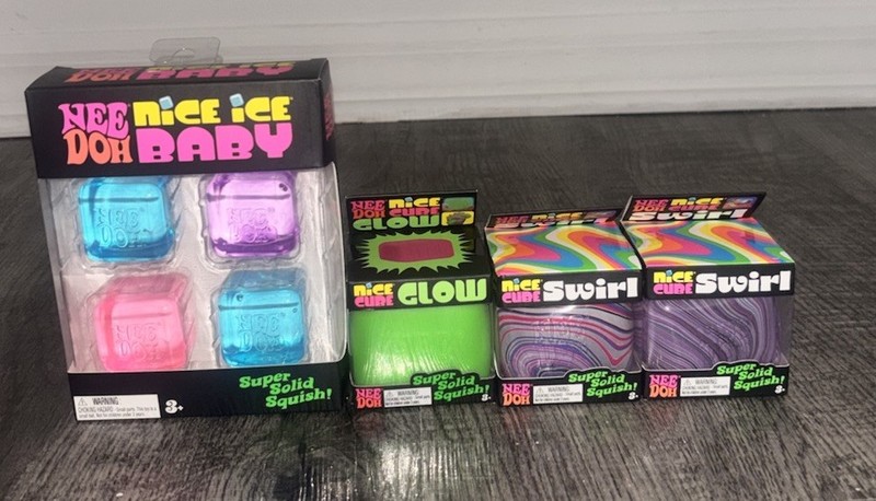 100% AUTHENTIC NEEDOH Cube Bundle Swirls Glow In Dark Nice Ice Baby 4 Pack!!!