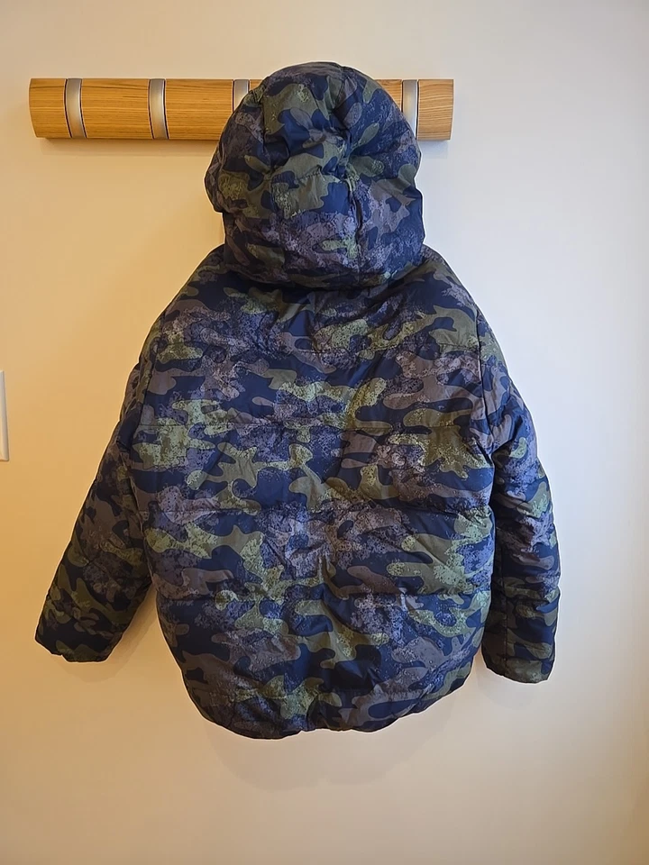 CHAQUETA REVERSIBLE HANNA ANDERSON AZUL VERDE CAMUFLAJE TALLA 140 (10) 80% PLUMÓN Foto 2 de 4