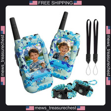 Kids Walkie Talkies with Video Camouflage 2 Pack Rechargeable 720P HD Camera