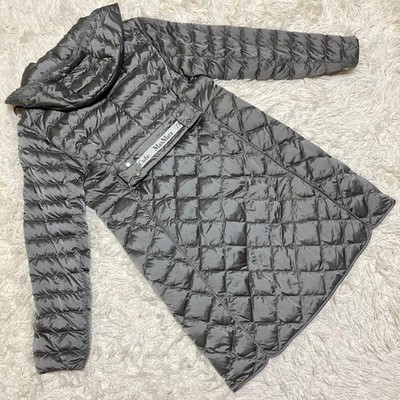 MaxMara The Cube Quilted Down Jacket 36 Light Gray S-M