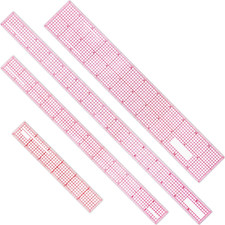 4 Pieces Clear Plastic Ruler Grid Transparent Ruler Plastic Straight Measuring T