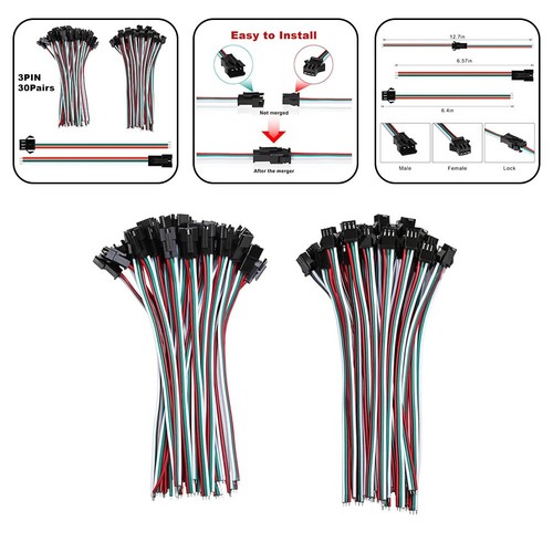 30 Pair For JST SM Connectors with 15cm Wires for LED Strip Installation - Afbeelding 5 van 11
