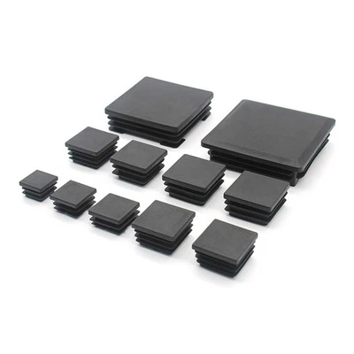 MARKENLOS Lamellenstopfen Rohrstopfen Endkappe Rohrkappe für Vierkantrohr Rechteck Schwarz