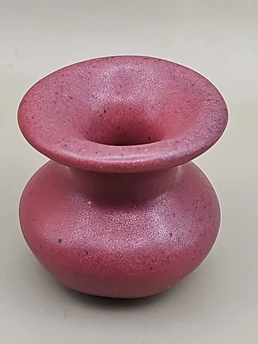 Signed Van Briggle Mulberry Small Plum Window Bud Vase 1 3/4” high/wide