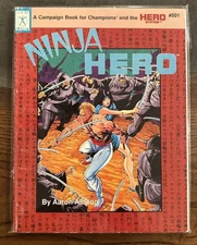 NINJA HERO (1990) Aaron Allston Hero Games #501 Champions Hero Campaign Book