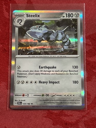 Pokemon - Steelix - 125/182 - Holo Rare SV04: Paradox Rift (PAR) M/NM - Picture 6 of 7