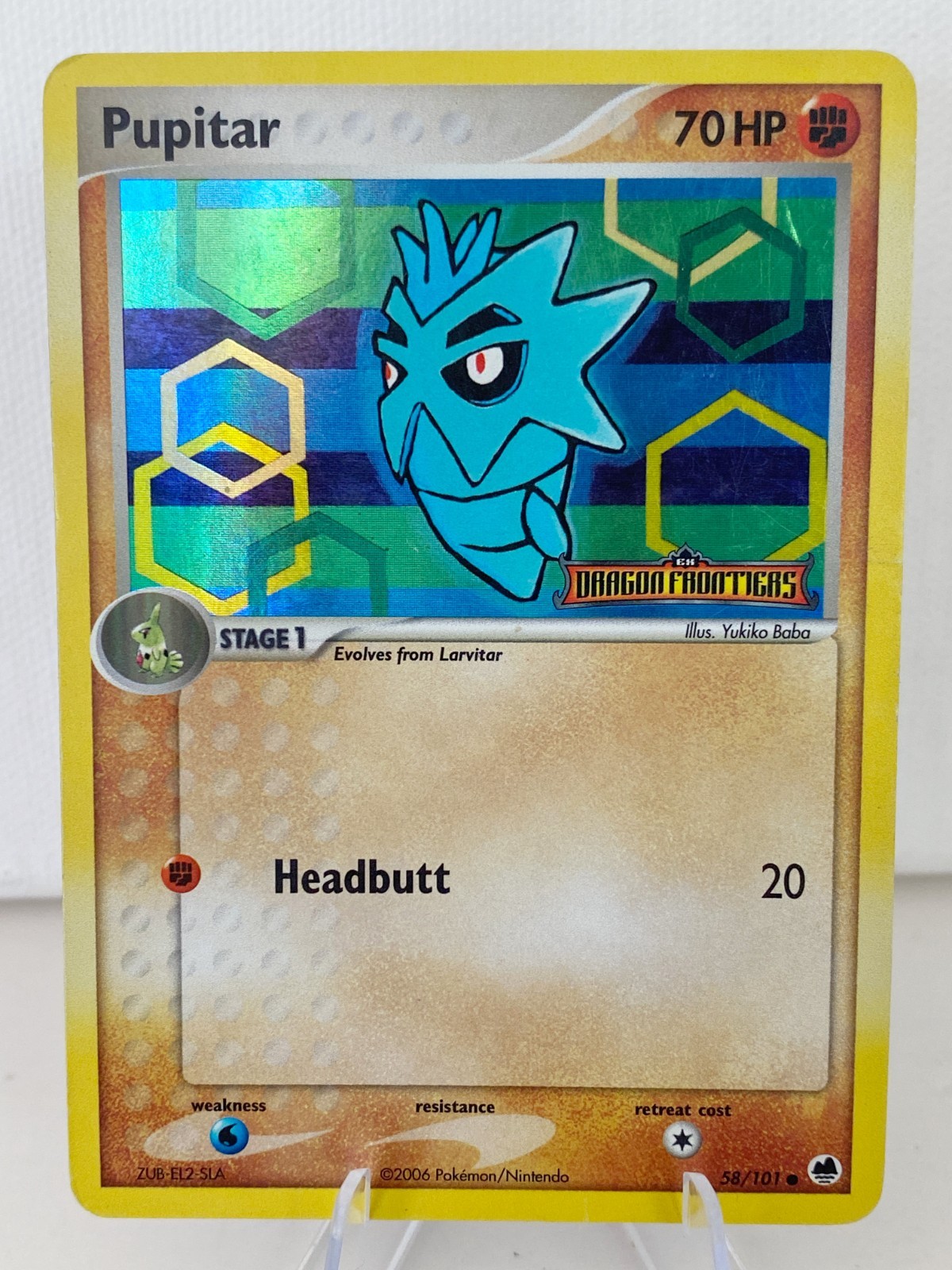 Pupitar - Dragon Frontiers - 58/101 - Reverse Holo - Stamped - Pokemon TCG - LP