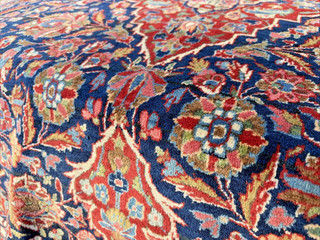 Auth: 1920 Antique Royal kashann Fine Collectors Pc Blue 4x7 NR