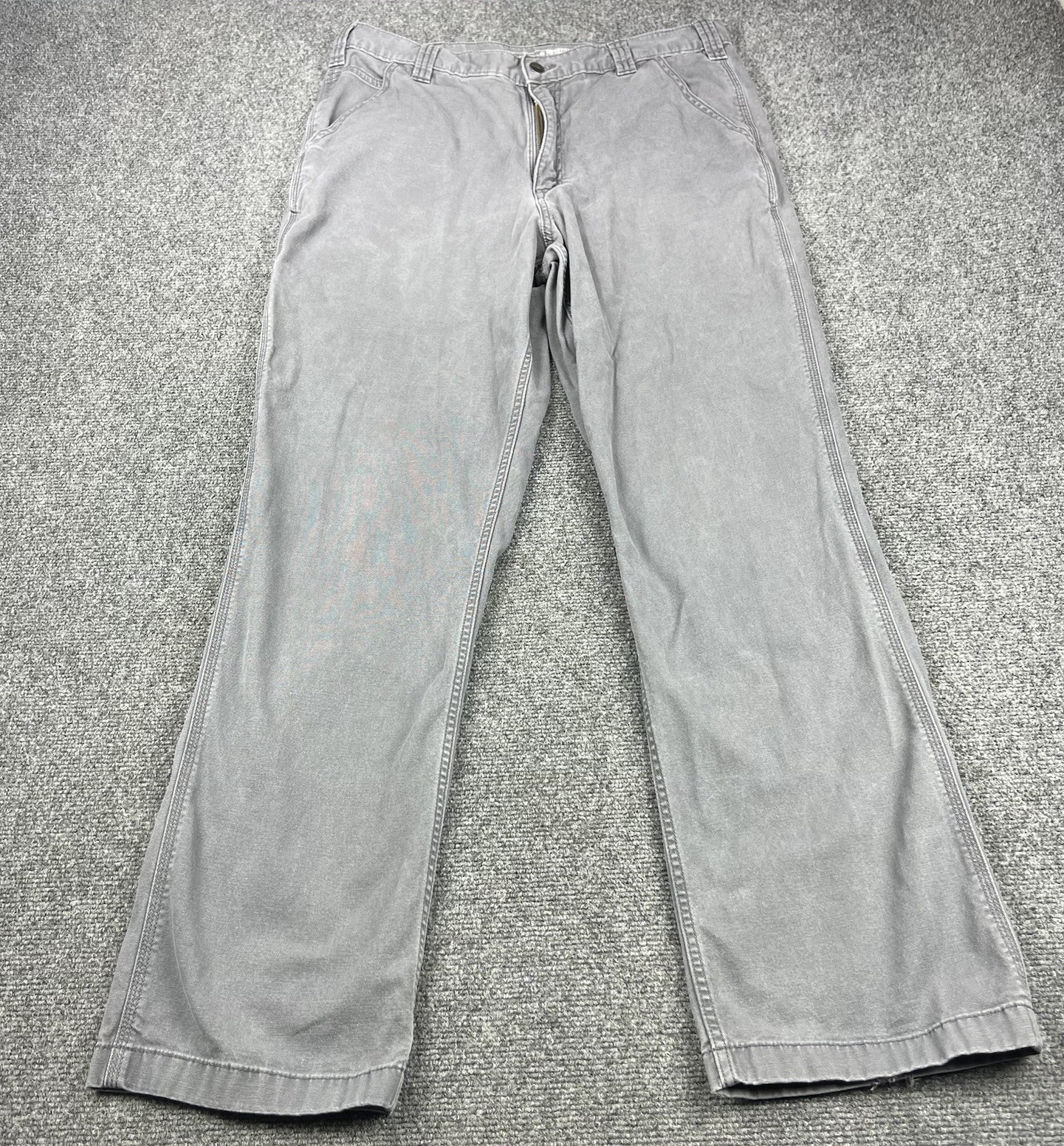 Carhartt Mens Relaxed Fit 36x34 Gray Painter Canvas Work Pants