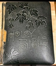 1800s Vintage Holy Bible KJV Family Pictorial Leather Bound  RARE 