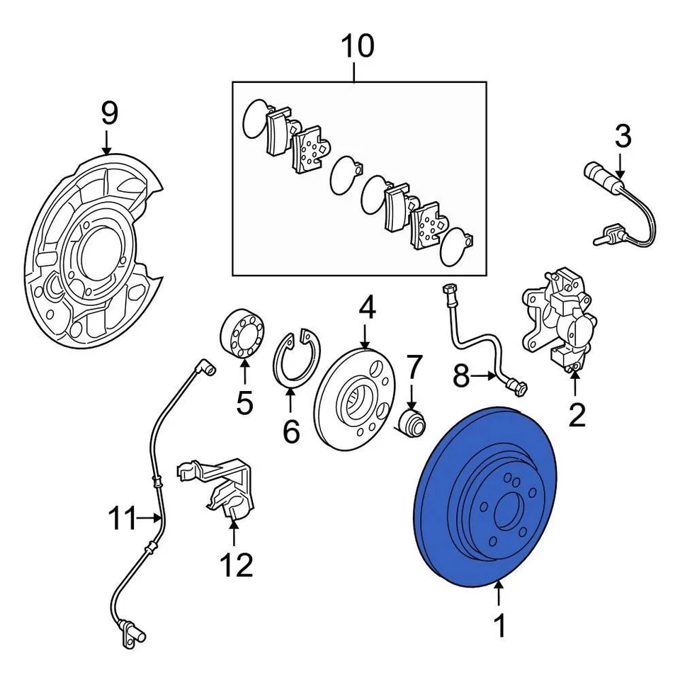 For Mercedes-Benz SLK55 AMG 05-10 Mercedes-Benz 1714230212 Rear Disc Brake Rotor - Imagem 2 de 2