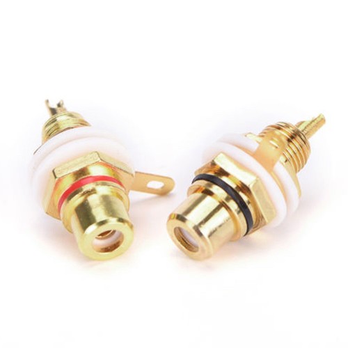 10x/Set Chassis Phono Connector Set Mount Plated Panel Female Jack Socket - Picture 5 of 6