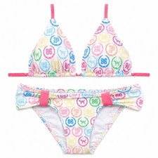 NWT Vintage 08 Victoria s Secret PINK Bikini Set All Over Dog Crest Monogram S