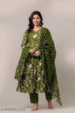 Designer Indian Pakistani Kurta Pant Dupatta Set Bollywood Style Women Kurti