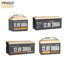 PowerQueen12V LiFePO4 Lithium Battery 100Ah/200Ah/300Ah For RV Solar Marine lot