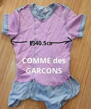 USED COMME DES GARCONS SHORT SLEEVE TOP IN PINK/GRAY GOOD