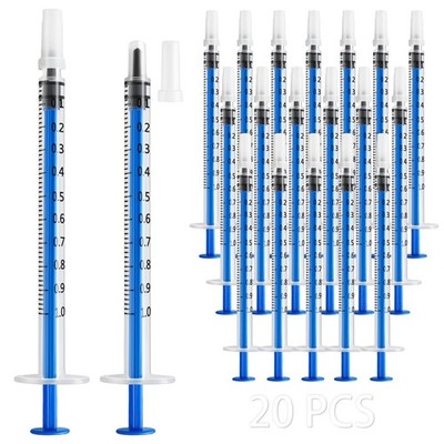 20 Pack 1ml Syringe for Liquid, 1cc Colostrum Syringes, Plastic Small Syringe...