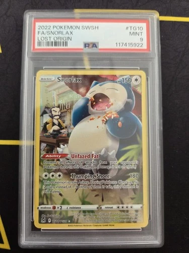 Snorlax Lost Origin Trainer Gallery Holo Ultra Rare TG10/TG30 PSA 9