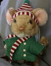1981 Dakin Priscilla Hillman Christmas Mouse 8" Plush Stuffed Animal With Tags
