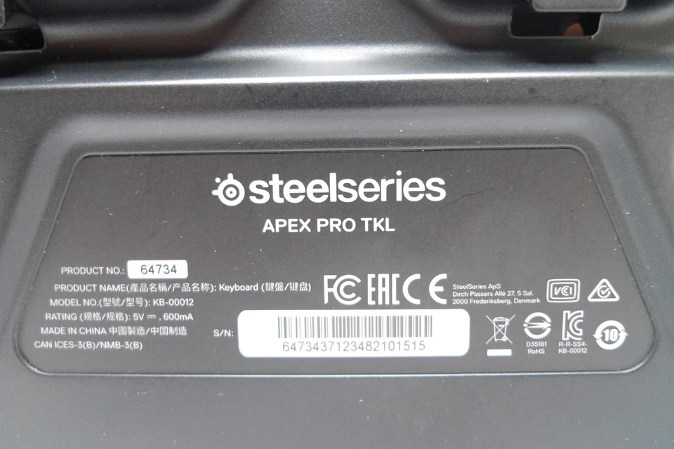 Teclado con cable SteelSeries Black Apex Pro TKL KB-00012 USB-A Foto 4 de 4