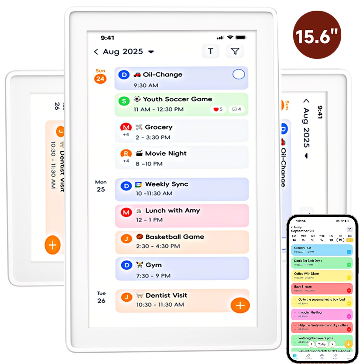 Smart Calendar 15.6in Wall&Desk Planner Digital Calendar&Chore Chart Touchscreen