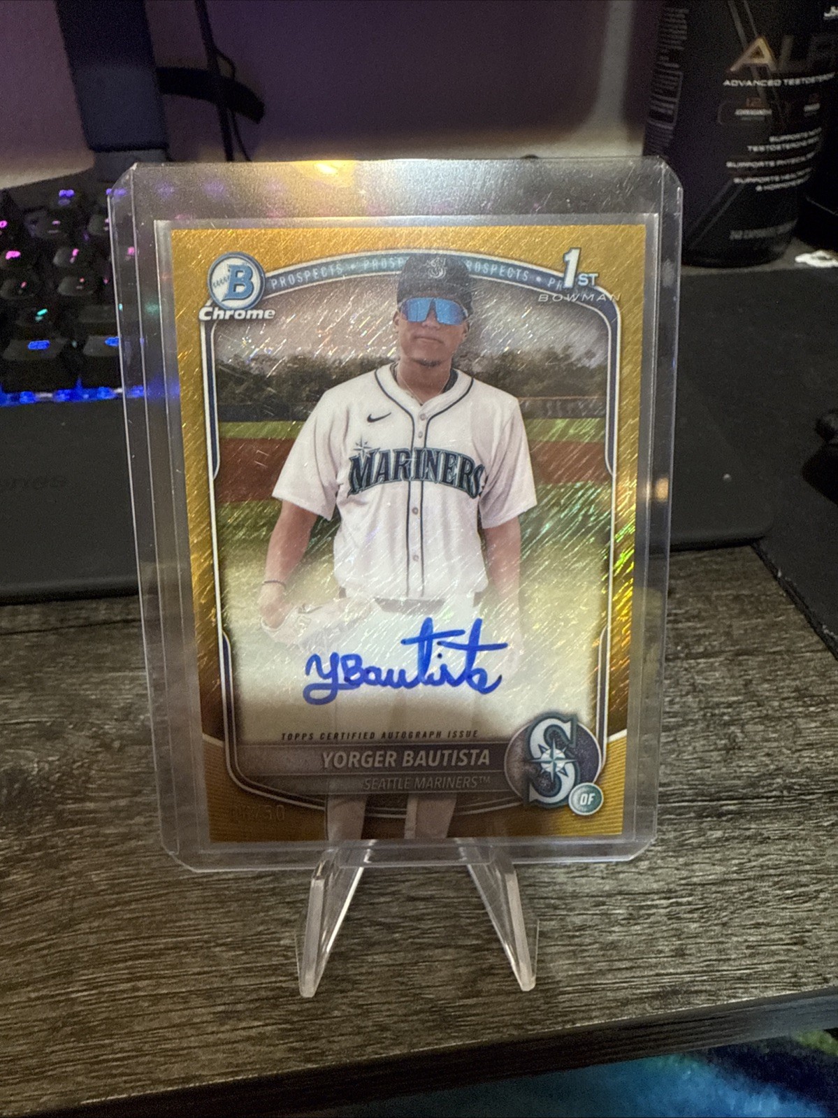 2025 Bowman Chrome Yorger Bautista 1st Gold Shimmer /50 auto