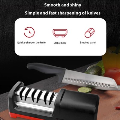 Electric Knife Sharpener 3-Stage Angle Guided Professional Knife Sharpener SET