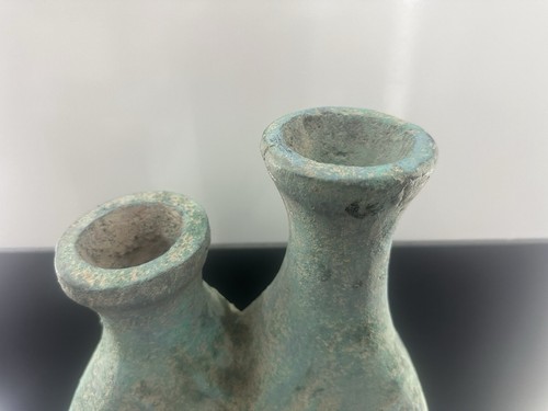 Grande vaso doppio cemento studio ceramica volti sole vetro inserti vetro trasparente - Foto 16 di 18