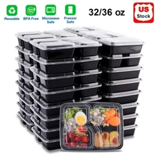 20-100 Meal Prep Food Containers Storage with Lids Reusable Microwavable 32/36oz