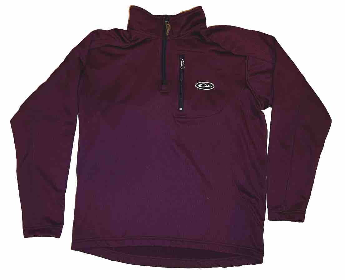 Drake Quarter Zip Pullover Polyester Jacket Maroo… - image 1