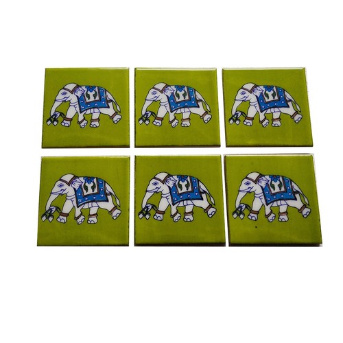 Set of 6 Blue Pottery Home Decorative Ceramic High Lighter Wall Tiles 4 X4'' 01 - Picture 6 of 9