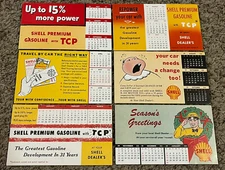 Lot of 6 1953 & 1954 Shell Oil Calendar Cards
