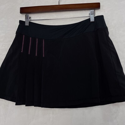 Athleta Skort Skirt Pleated Second Wind Black Pink Stitching Women S Tennis