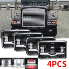 4x 4x6" LED Headlights Fit For Freightliner FLD120 1988-2010 FLD112 Classic DOT