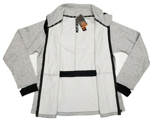 RBX Women's Gray Heathered Full Zip Cowl Neck Sweater Sweatshirt Large L - Picture 2 of 7