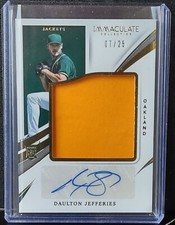 2021 Immaculate Daulton Jefferies RC Auto Jumbo Patch 7/25 J-JE Oakland A's