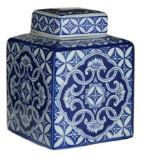 Festcool Blue and White Porcelain Square Jar Vase, Jingdezhen (8)