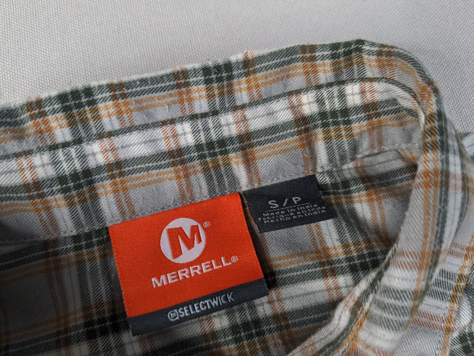 merrell select wick flannel plaid button up shirt