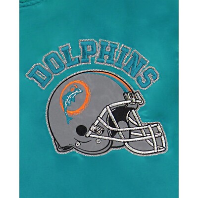 Miami Dolphins Varsity Satin Full-Snap Starter Jacket XL New with