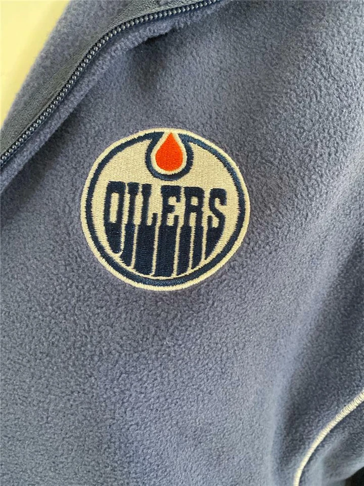New Edmonton Oilers Womens Sizes S-XL Blue Zip Up Sweater - Image 3 of 4