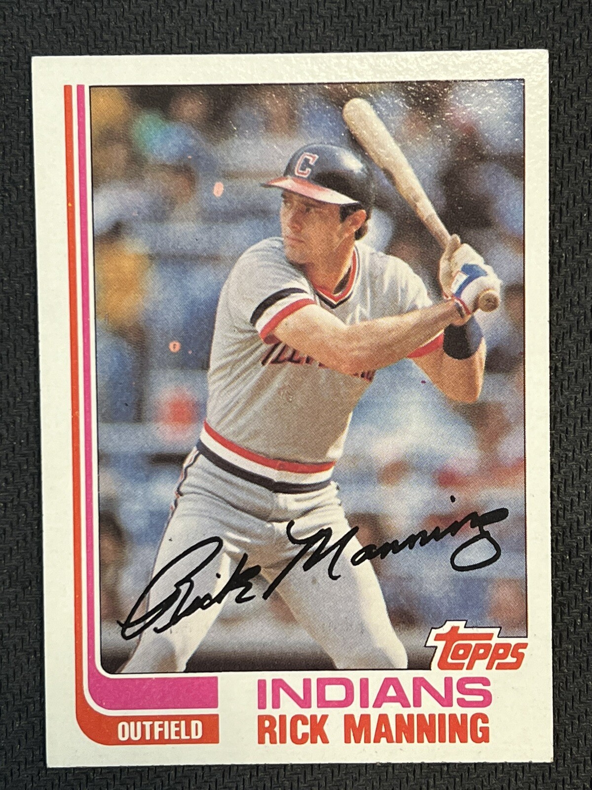 Topps 1982 Rick Manning Baseball Card 202 Rick Manning Rare Error Ink Spots eBay
